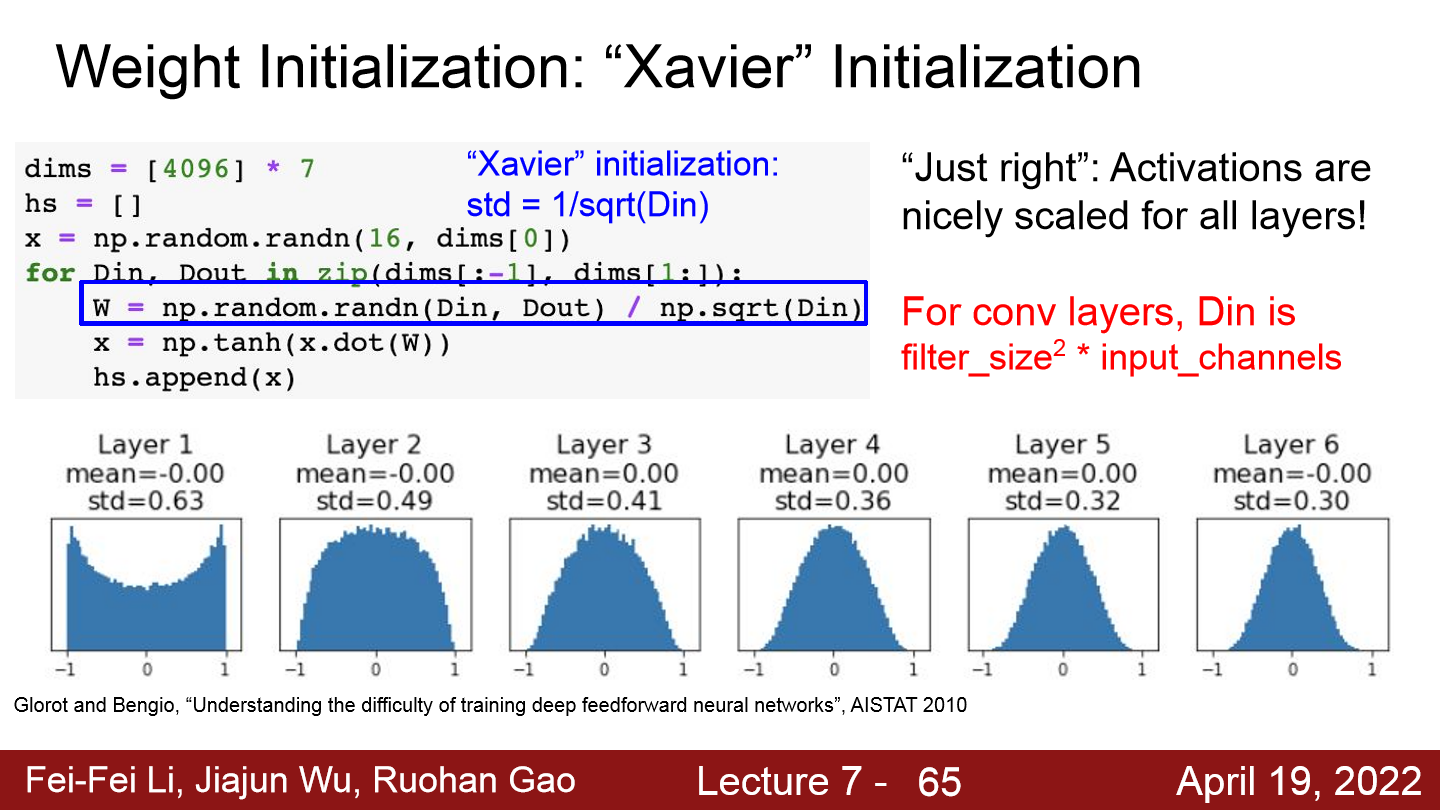 Xavier initialization